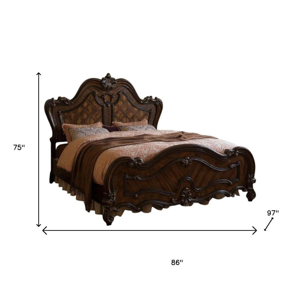 Dark Brown Solid Wood Bed Frame HomeRoots