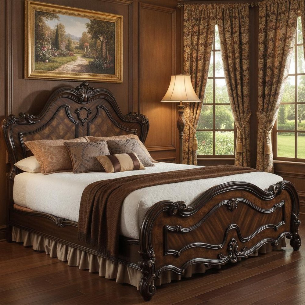Brown King Bed Frame HomeRoots