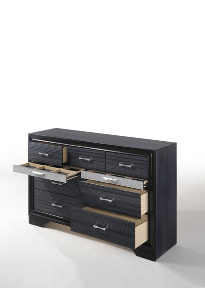 63" Black Manufactured Wood Nine Drawer Gentlemans Chest HomeRoots