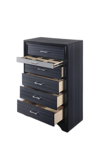 63" Black Manufactured Wood Nine Drawer Gentlemans Chest HomeRoots