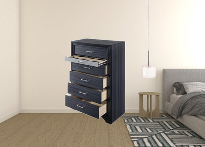 63" Black Manufactured Wood Nine Drawer Gentlemans Chest HomeRoots