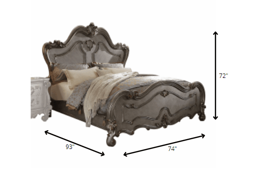 Queen Gray Bed - FurniFindUSA