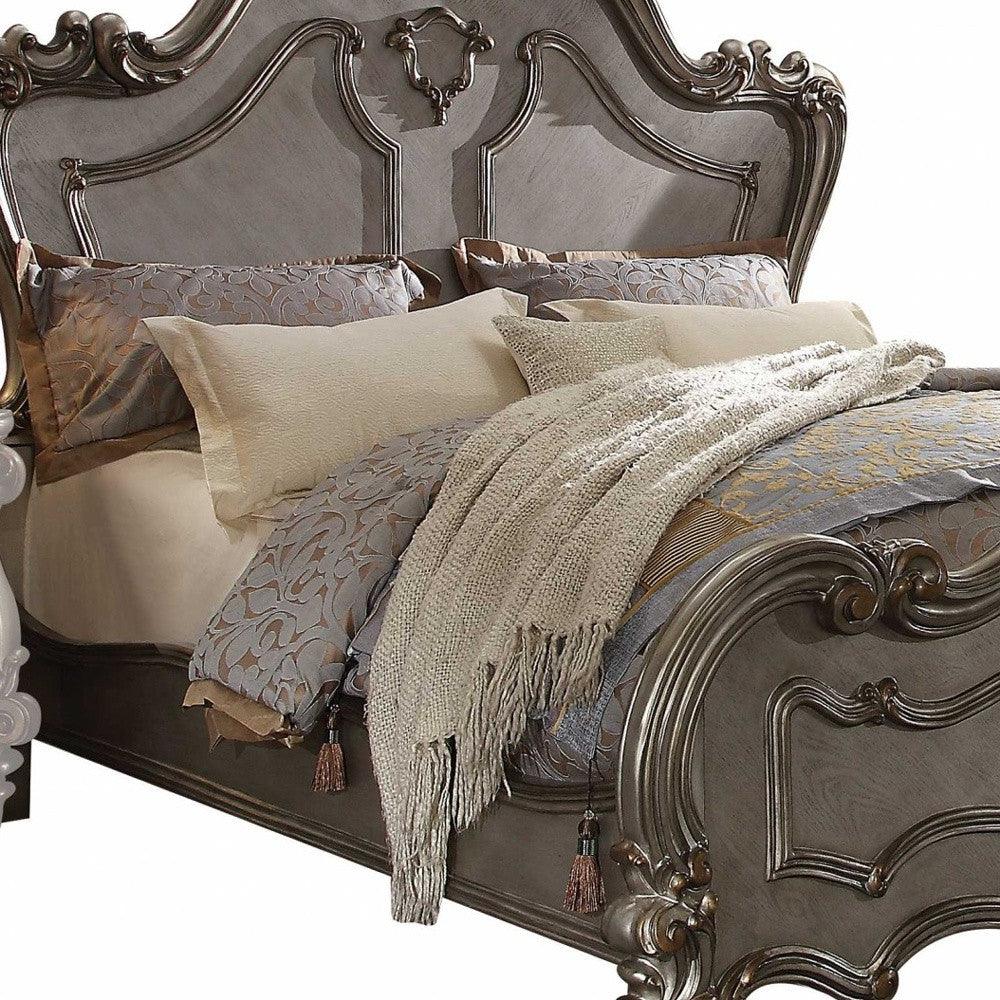 Queen Gray Bed - FurniFindUSA