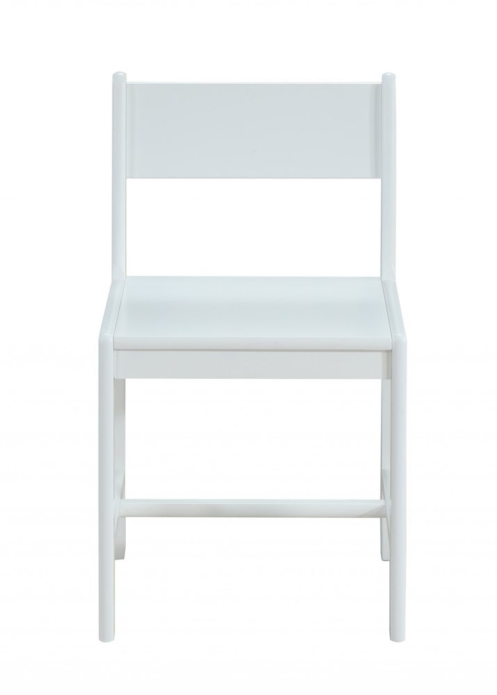 White Wood Stationary Desk Chair HomeRoots