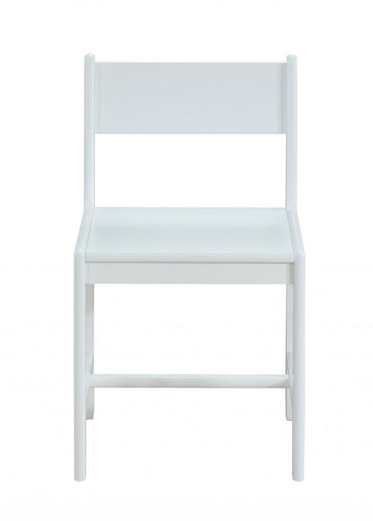 White Wood Stationary Desk Chair HomeRoots