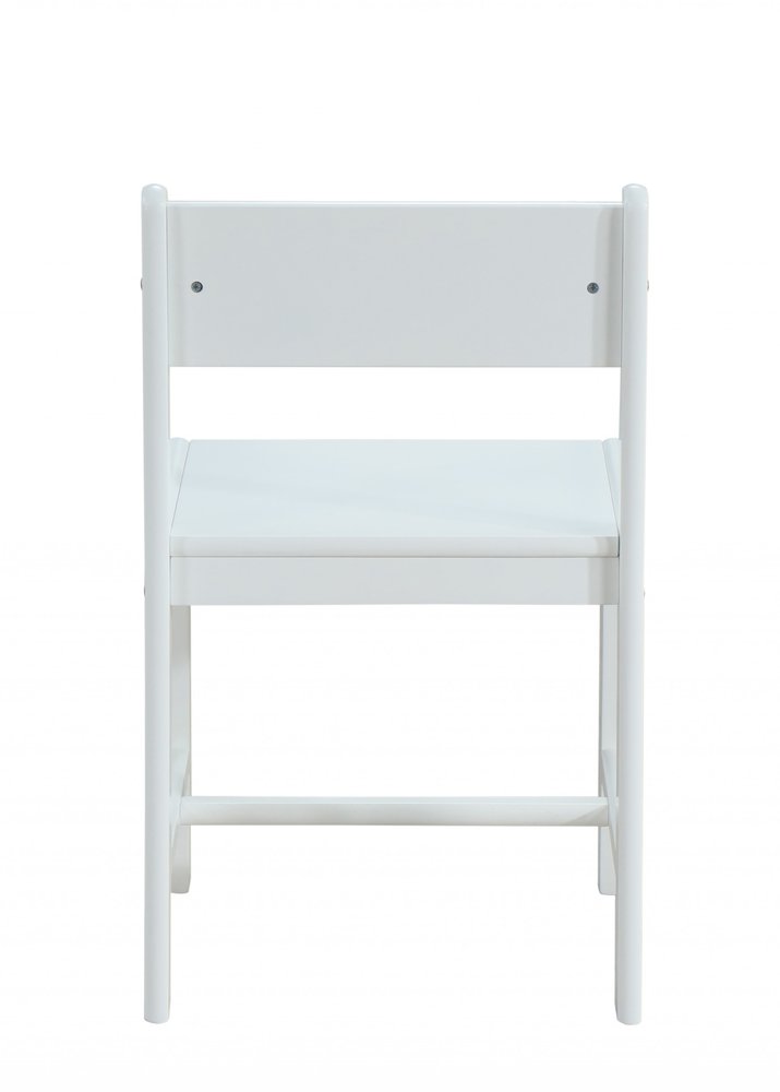 White Wood Stationary Desk Chair HomeRoots