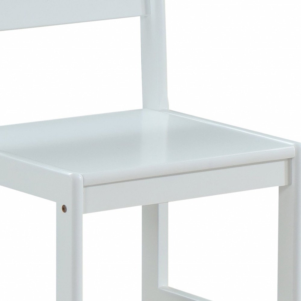 White Wood Stationary Desk Chair HomeRoots