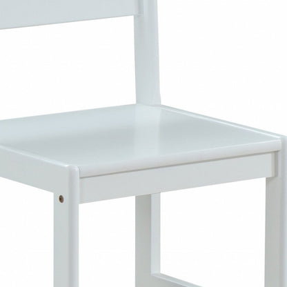 White Wood Stationary Desk Chair HomeRoots