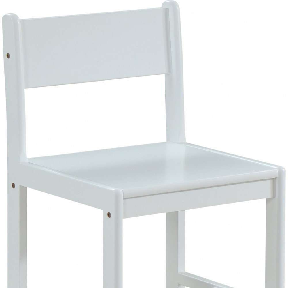 White Wood Stationary Desk Chair HomeRoots