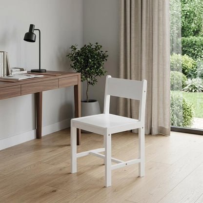 White Wood Stationary Desk Chair HomeRoots