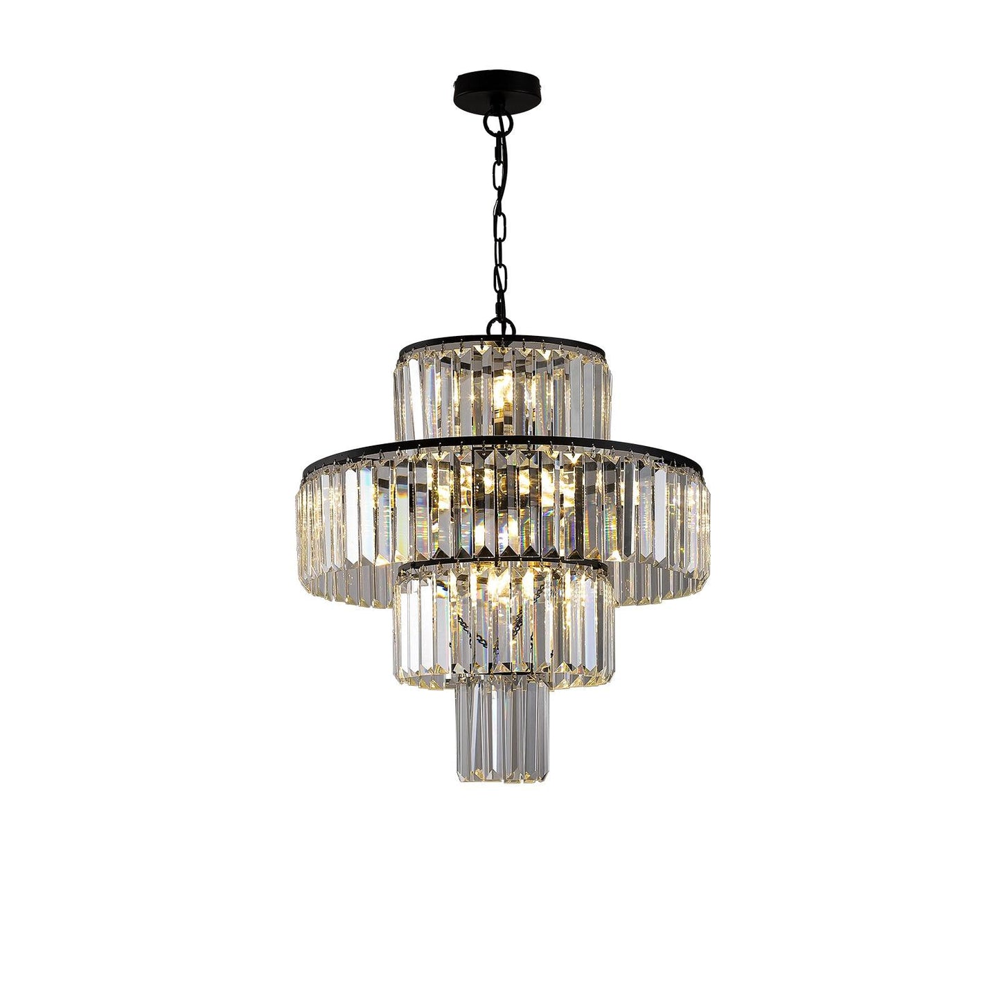 Black Luxury Crystal Chandelier Modern Chandeliers Lights Fixture Hanging Pendant Light Fixture for Dining Room Bedroom - FurniFindUSA