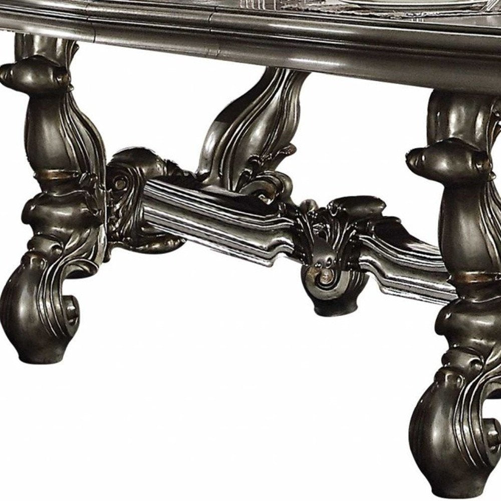 46" Platinum Solid Wood Trestle Base Dining Table HomeRoots