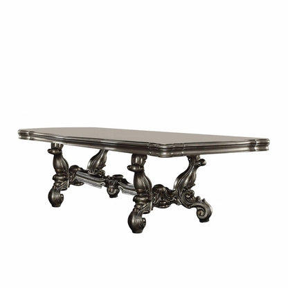 46" Platinum Solid Wood Trestle Base Dining Table HomeRoots
