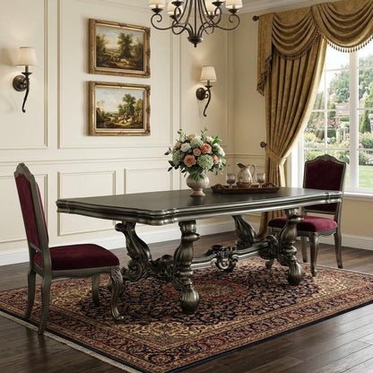 46" Platinum Solid Wood Trestle Base Dining Table HomeRoots