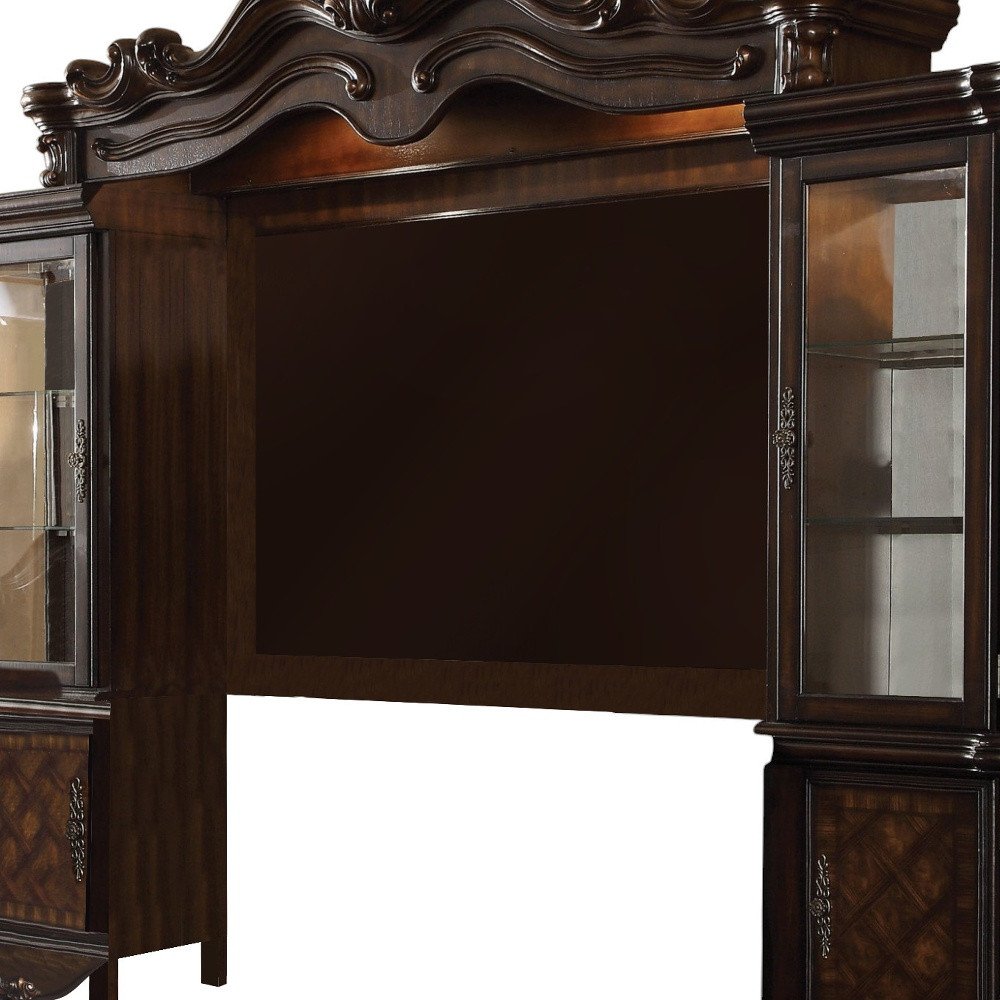 118" Dark Brown Solid Wood Floating Mount Entertainment Center HomeRoots