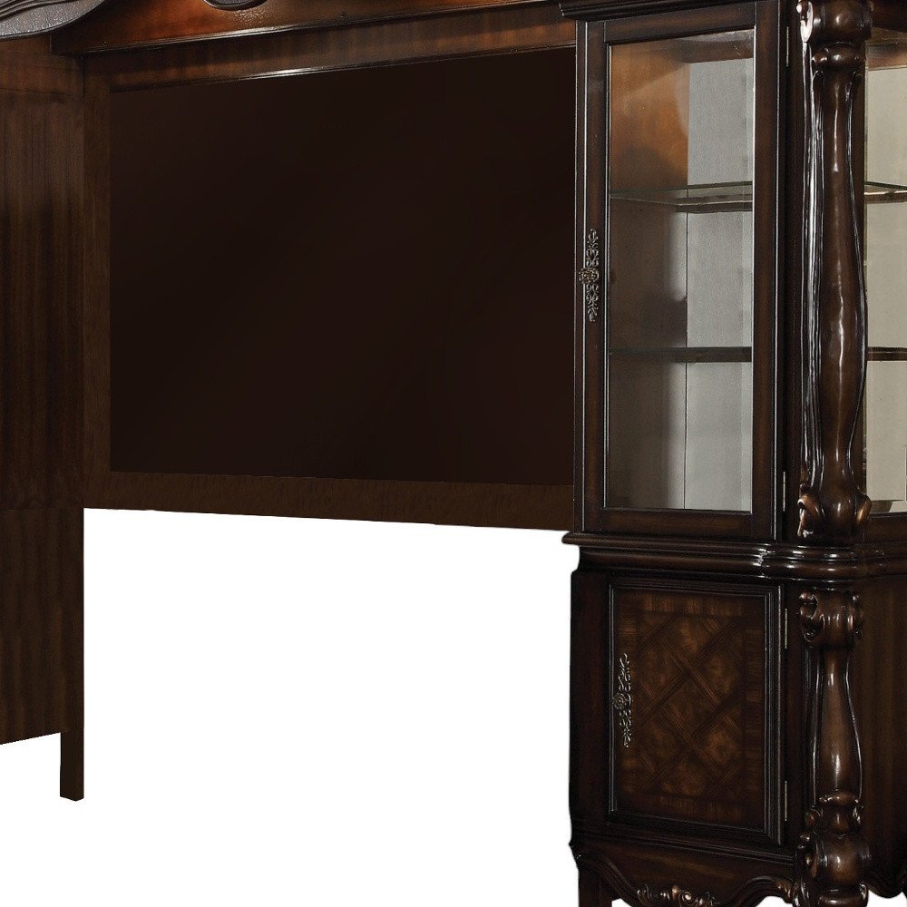 118" Dark Brown Solid Wood Floating Mount Entertainment Center HomeRoots