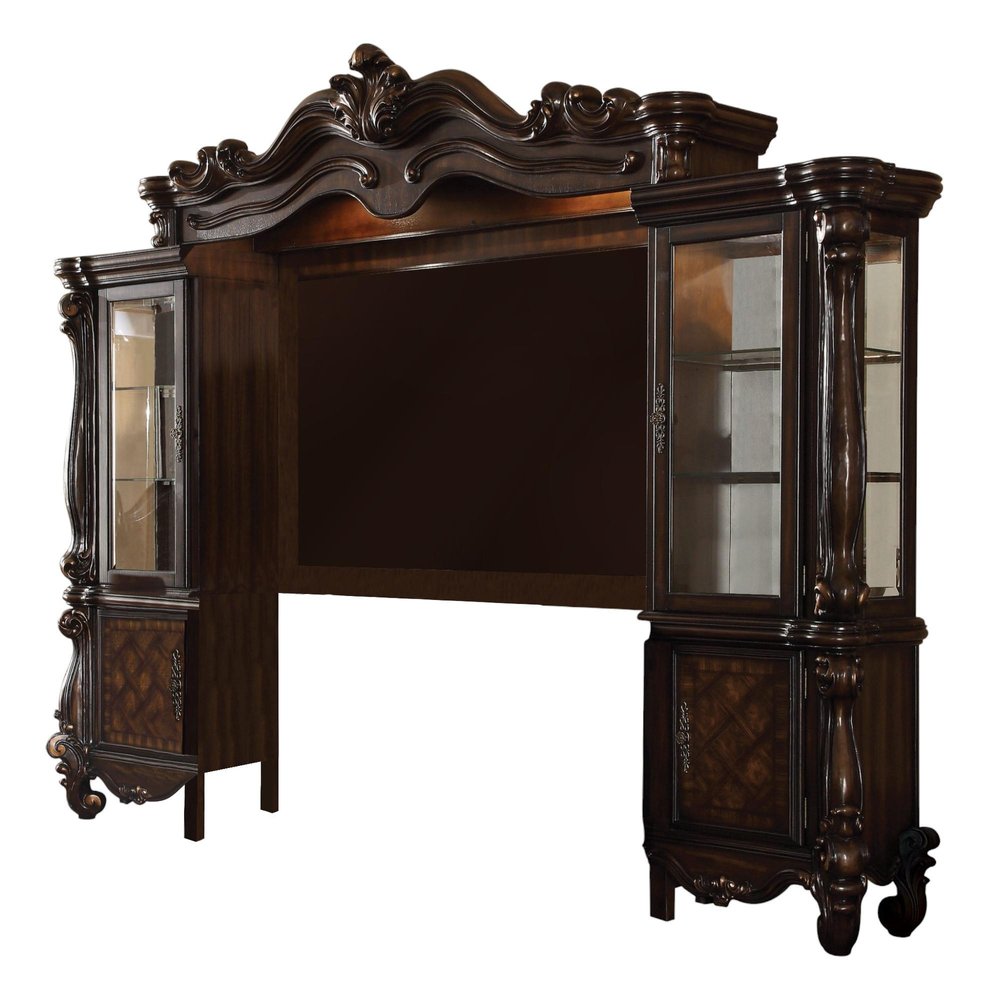 118" Dark Brown Solid Wood Floating Mount Entertainment Center HomeRoots