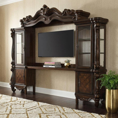 118" Dark Brown Solid Wood Floating Mount Entertainment Center HomeRoots