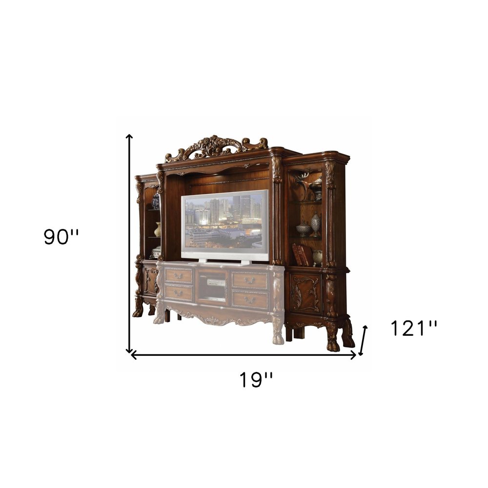 118" Dark Brown Solid Wood Floating Mount Entertainment Center HomeRoots