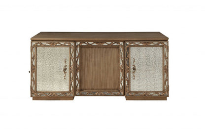 32" Brown Executive Desk With Two Cabinets HomeRoots