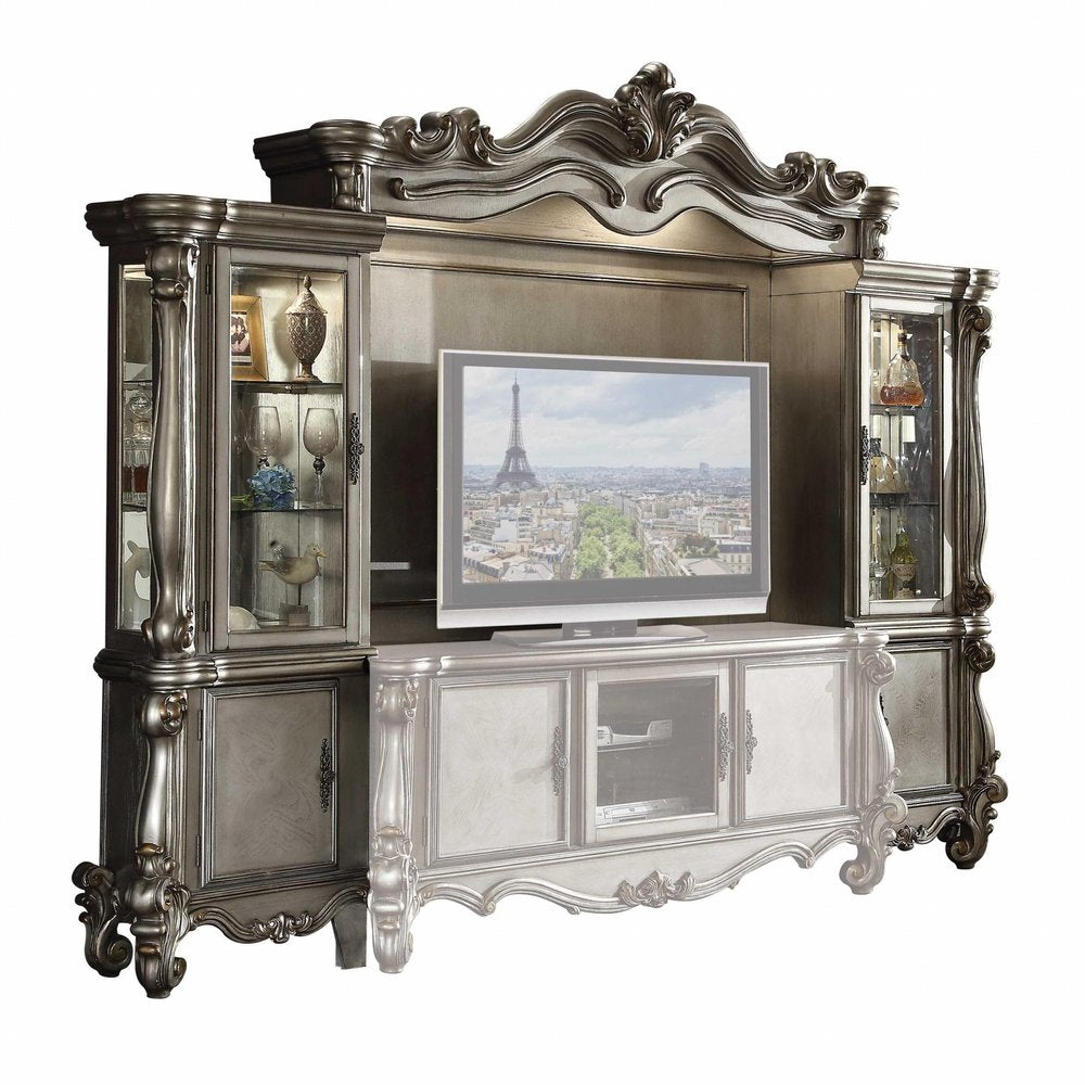 118" Platinum Solid Wood Floating Mount Entertainment Center HomeRoots
