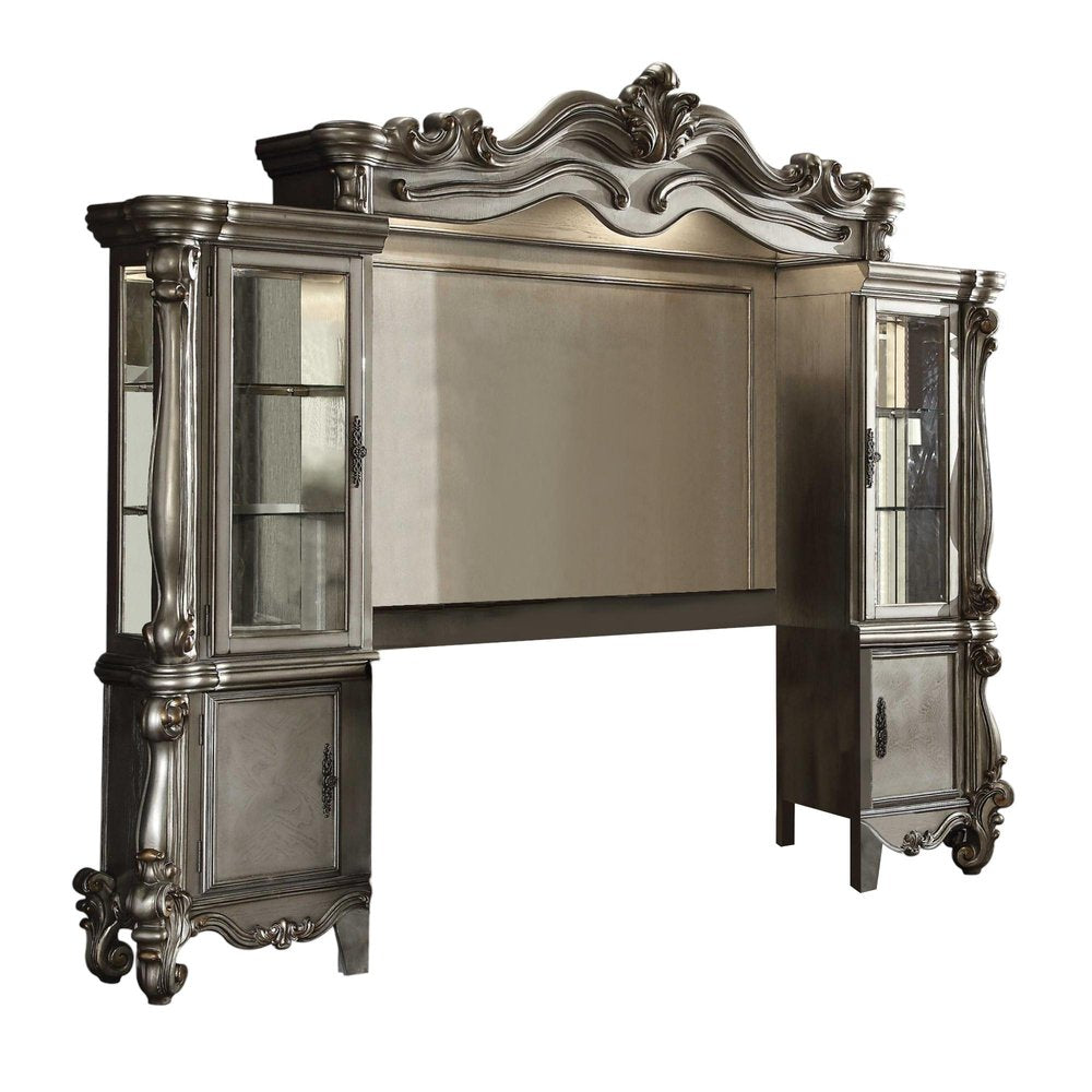 118" Platinum Solid Wood Floating Mount Entertainment Center HomeRoots