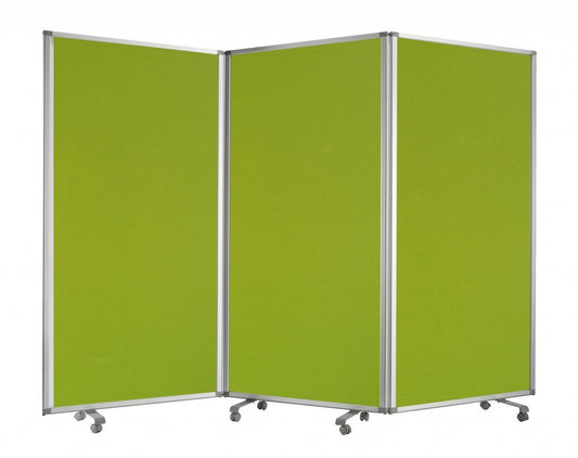 71" Green Iron Folding Three Panel Screen Room Divider HomeRoots