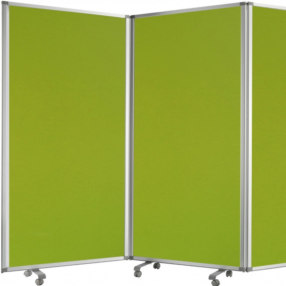 71" Green Iron Folding Three Panel Screen Room Divider HomeRoots