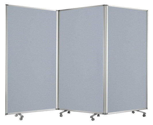 71" Gray Iron Folding Three Panel Screen Room Divider HomeRoots