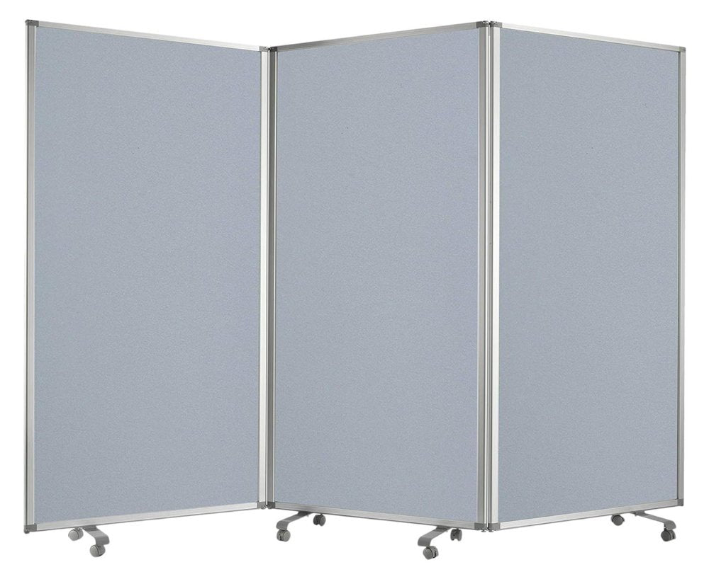 71" Gray Iron Folding Three Panel Screen Room Divider HomeRoots