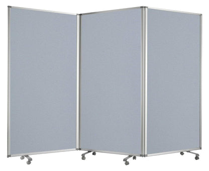 71" Gray Iron Folding Three Panel Screen Room Divider HomeRoots