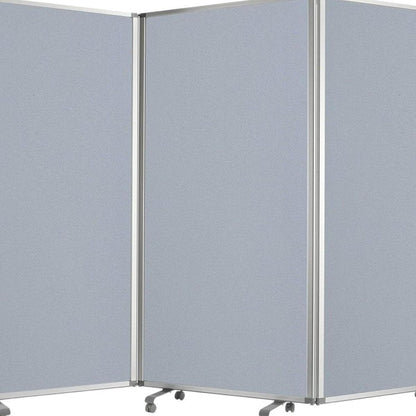 71" Gray Iron Folding Three Panel Screen Room Divider HomeRoots