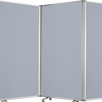 71" Gray Iron Folding Three Panel Screen Room Divider HomeRoots