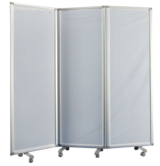 71" White Iron Folding Six Panel Screen Room Divider HomeRoots