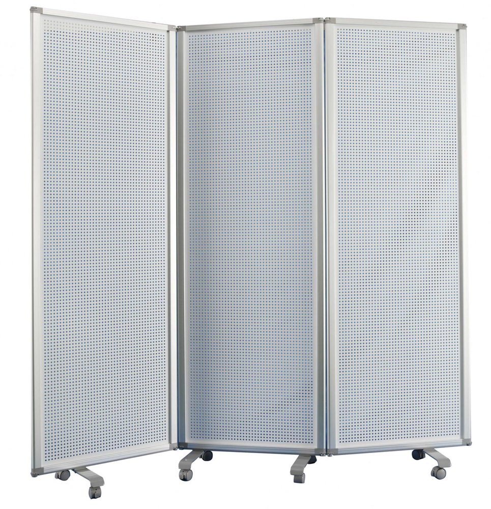 71" White Iron Folding Six Panel Screen Room Divider HomeRoots