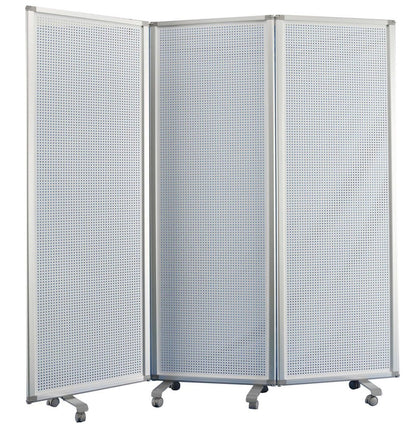 71" White Iron Folding Six Panel Screen Room Divider HomeRoots