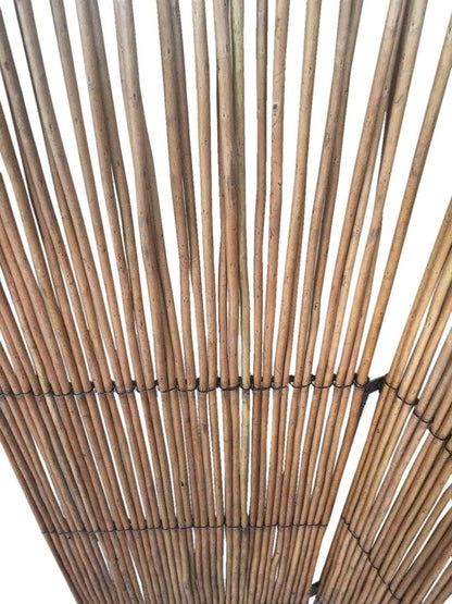 69" Brown Wood and Metal Folding Three Panel Screen Room Divider HomeRoots