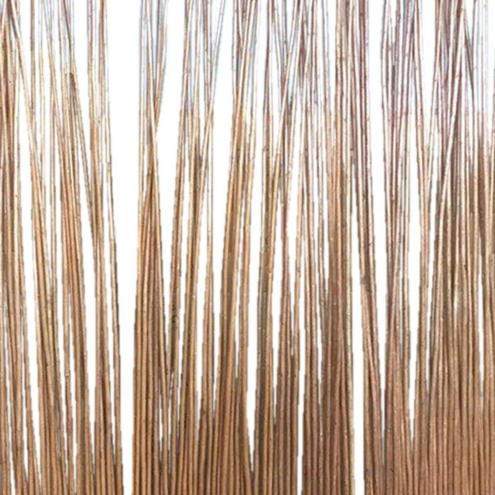 69" Brown Wood and Metal Folding Three Panel Screen Room Divider HomeRoots