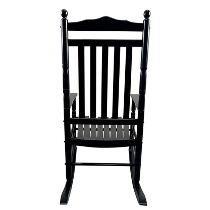 BALCONY PORCH ADULT ROCKING CHAIR-BLACK - FurniFindUSA