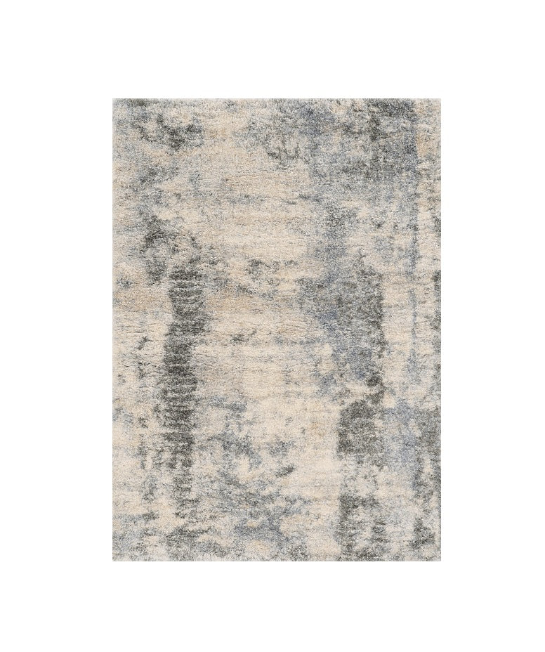 8'X10' Ivory Blue Machine Woven Abstract Indoor Area Rug