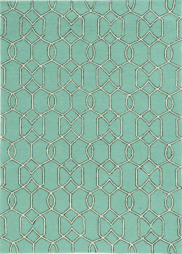 7' X 10' Green Moroccan Indoor Outdoor Area Rug — view 1