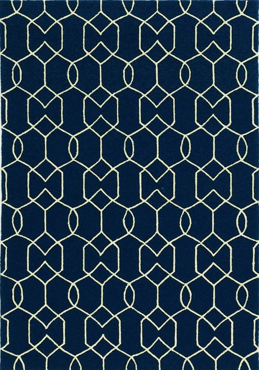 7' X 10' Blue Moroccan Indoor Outdoor Area Rug