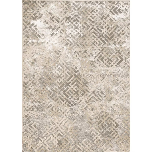 7' X 10'  Polyester Sand Silver Area Rug - 94.0" (H) x 130.0" (W) x 0.5" (D)