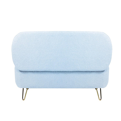 Blue Storage Ottoman Bench for End of Bed Gold Legs - FurniFindUSA