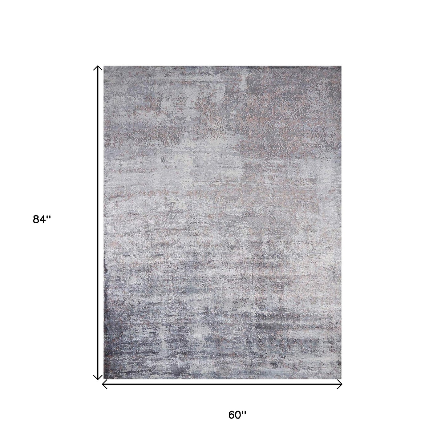 5' X 7'  Viscose Slate Area Rug