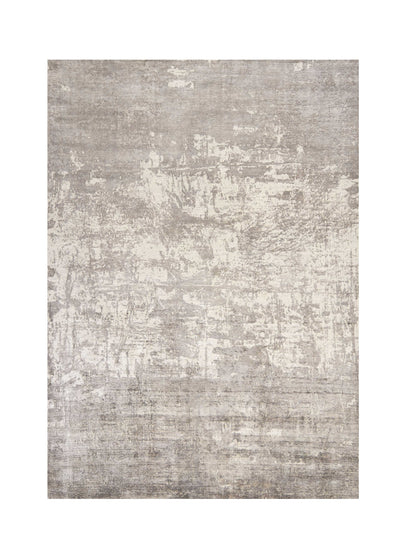 5' X 7' Beige Hand Loomed Abstract Brushstroke Indoor Area Rug