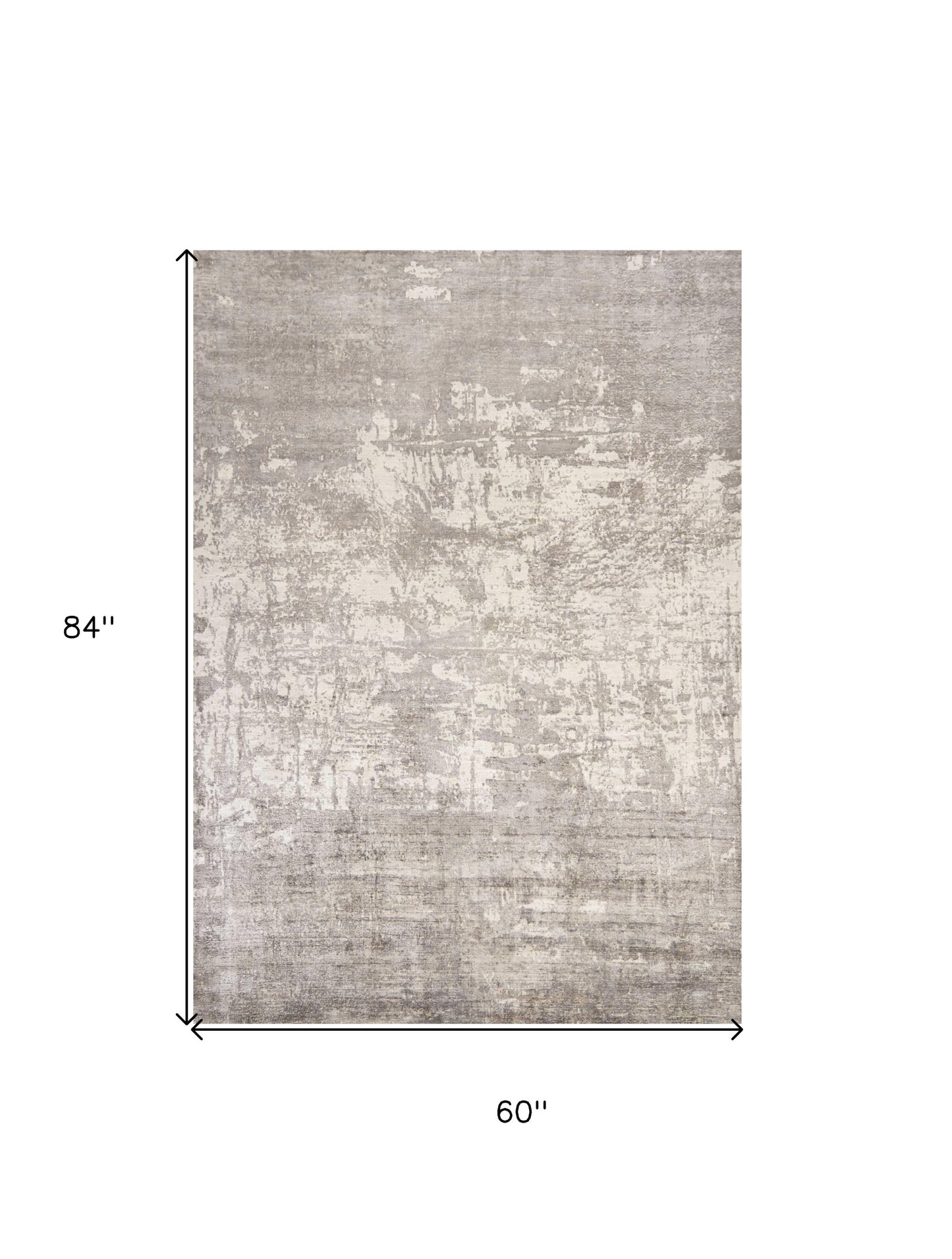 5' X 7' Beige Hand Loomed Abstract Brushstroke Indoor Area Rug