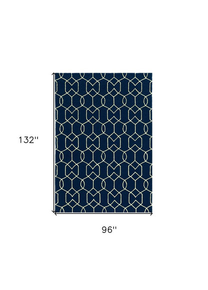 7' X 10' Blue Moroccan Indoor Outdoor Area Rug HomeRoots