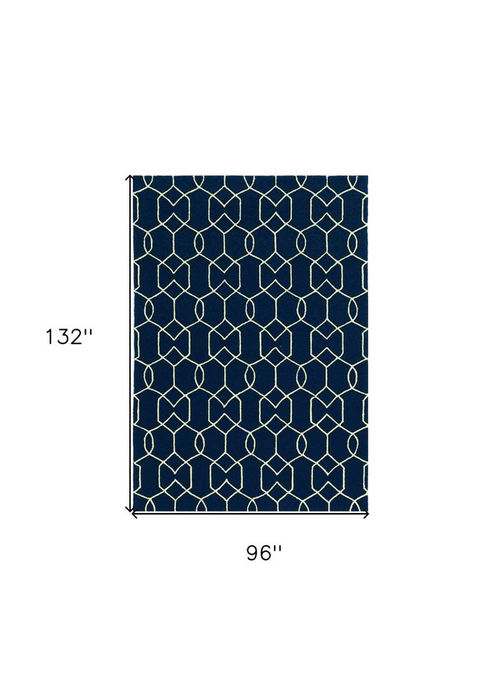 7' X 10' Blue Moroccan Indoor Outdoor Area Rug HomeRoots