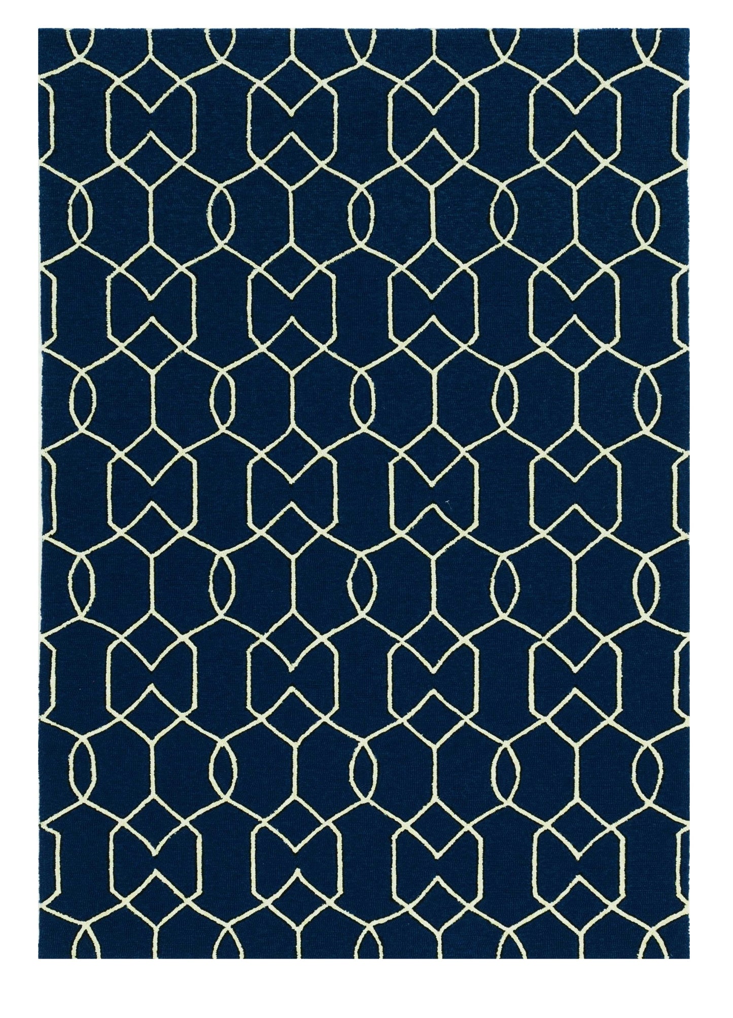 8' X 11' Navy Blue Moroccan Indoor Outdoor Area Rug